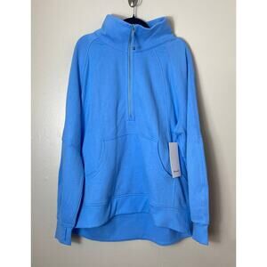 LULULEMON SCUBA HALF ZIP OVERSIZED FUNNEL NECK LONG SWEATSHIRT BLUE PULLOVER